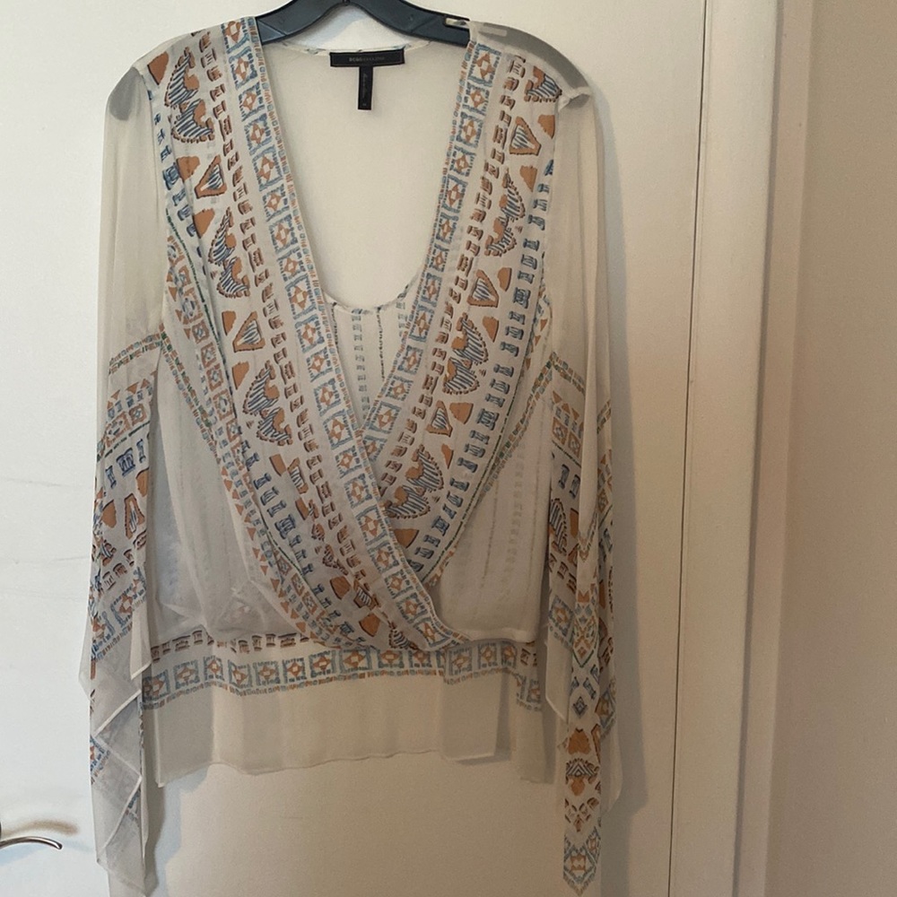 BCBGMaxazaria flowly top with Aztec printing